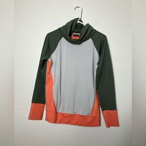 Marmot Pullover Sweater Sz M Cowl Neck Outdoors Hiking Pockets‎ With Colorblock